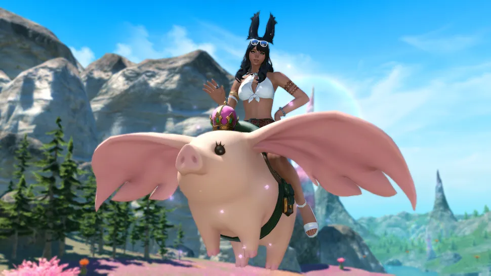 Final Fantasy 14 menempelkan topi pada seekor babi dan membuat saya membeli boba senilai lebih dari $20 seperti orang bodoh